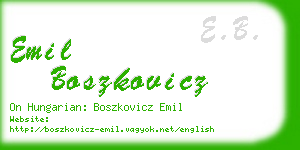 emil boszkovicz business card